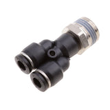 Maxbell 5 Pieces Air Water Hose Triple Push In Male Thread Pneumatic DPX-X6-03