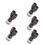 Maxbell 5 Pieces Air Water Hose Triple Push In Male Thread Pneumatic DPX-X6-03