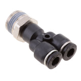 Maxbell 5 Pieces Air Water Hose Triple Push In Male Thread Pneumatic DPX-X6-03