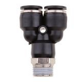 Maxbell 5 Pieces Air Water Hose Triple Push In Male Thread Pneumatic DPX-X8-03