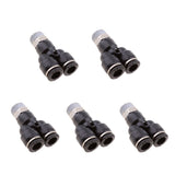 Maxbell 5 Pieces Air Water Hose Triple Push In Male Thread Pneumatic DPX-X8-03