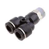 Maxbell 5 Pieces Air Water Hose Triple Push In Male Thread Pneumatic DPX-X8-03