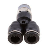 Maxbell 5 Pieces Air Water Hose Triple Push In Male Thread Pneumatic DPX-X8-03
