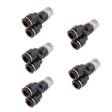 Maxbell 5 Pieces Air Water Hose Triple Push In Male Thread Pneumatic DPX-X8-03