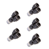 Maxbell 5 Pieces Air Water Hose Triple Push In Male Thread Pneumatic DPX-X8-03