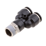 Maxbell 5 Pieces Air Water Hose Triple Push In Male Thread Pneumatic DPX-X8-03