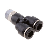 Maxbell 5 Pieces Air Water Hose Triple Push In Male Thread Pneumatic DPX-X8-03