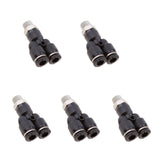 Maxbell 5 Pieces Air Water Hose Triple Push In Male Thread Pneumatic DPX-X6-01