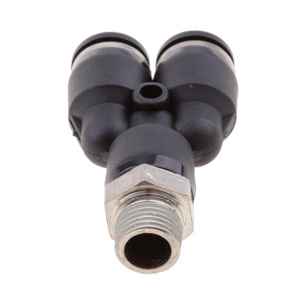 Maxbell 5 Pieces Air Water Hose Triple Push In Male Thread Pneumatic DPX-X6-01