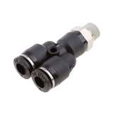 Maxbell 5 Pieces Air Water Hose Triple Push In Male Thread Pneumatic DPX-X6-01