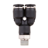 Maxbell 5 Pieces Air Water Hose Triple Push In Male Thread Pneumatic DPX-X6-01