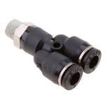 Maxbell 5 Pieces Air Water Hose Triple Push In Male Thread Pneumatic DPX-X6-01