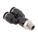 Maxbell 5 Pieces Air Water Hose Triple Push In Male Thread Pneumatic DPX-X6-01