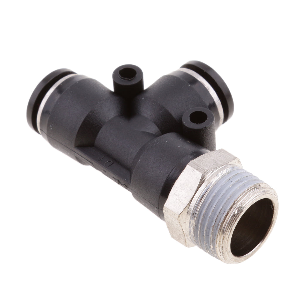 Maxbell 5 Pieces Air Water Line Hose Tube Triple Push In Pneumatic Fitting DPD-D8-03