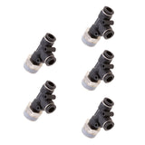 Maxbell 5 Pieces Air Water Line Hose Tube Triple Push In Pneumatic Fitting DPD-D8-04