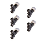 Maxbell 5 Pieces Air Water Line Hose Tube Triple Push In Pneumatic Fitting DPD-D8-04