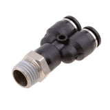Maxbell 5 Pieces Air Water Hose Triple Push In Male Thread Pneumatic DPX-X6-02