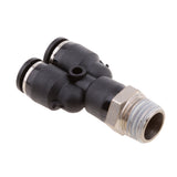 Maxbell 5 Pieces Air Water Hose Triple Push In Male Thread Pneumatic DPX-X6-02