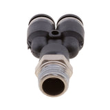 Maxbell 5 Pieces Air Water Hose Triple Push In Male Thread Pneumatic DPX-X6-02