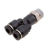 Maxbell 5 Pieces Air Water Hose Triple Push In Male Thread Pneumatic DPX-X6-02