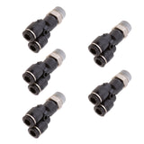 Maxbell 5 Pieces Air Water Hose Triple Push In Male Thread Pneumatic DPX-X6-02