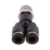 Maxbell 5 Pieces Air Water Hose Triple Push In Male Thread Pneumatic DPX-X6-02