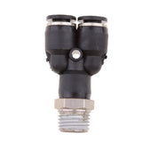 Maxbell 5 Pieces Air Water Hose Triple Push In Male Thread Pneumatic DPX-X6-02