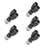 Maxbell 5 Pieces Air Water Hose Triple Push In Male Thread Pneumatic DPX-X6-02