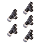 Maxbell 5 Pieces Air Water Line Hose Tube Triple Push In Pneumatic Fitting DPD-D6-03