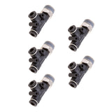 Maxbell 5 Pieces Air Water Line Hose Tube Triple Push In Pneumatic Fitting DPD-D6-03