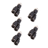Maxbell 5 Pieces Air Water Hose Triple Push In Male Thread Pneumatic DPX-X6-M5