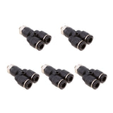 Maxbell 5 Pieces Air Water Hose Triple Push In Male Thread Pneumatic DPX-X6-M5
