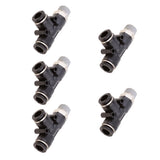 Maxbell 5 Pieces Air Water Line Hose Tube Triple Push In Pneumatic Fitting DPD-D8-02