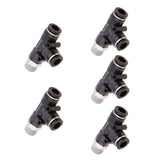 Maxbell 5 Pieces Air Water Line Hose Tube Triple Push In Pneumatic Fitting DPD-D8-02