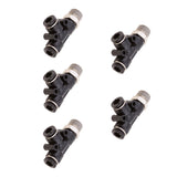 Maxbell 5 Pieces Air Water Line Hose Tube Triple Push In Pneumatic Fitting DPD-D6-02