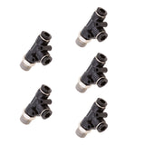 Maxbell 5 Pieces Air Water Line Hose Tube Triple Push In Pneumatic Fitting DPD-D6-02