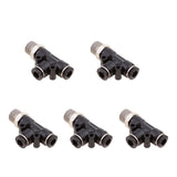 Maxbell 5 Pieces Air Water Line Hose Tube Triple Push In Pneumatic Fitting DPD-D6-02