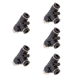 Maxbell 5 Pieces Air Water Line Hose Tube Triple Push In Pneumatic Fitting DPD-D6-M5