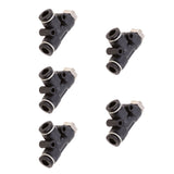 Maxbell 5 Pieces Air Water Line Hose Tube Triple Push In Pneumatic Fitting DPD-D6-M5