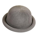 Maxbell Women Mens Summer Fedora Hat Beach Cuban Style Crimped Brim Hat Gray