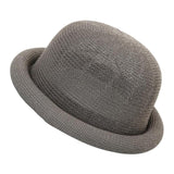 Maxbell Women Mens Summer Fedora Hat Beach Cuban Style Crimped Brim Hat Gray