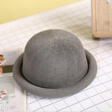 Maxbell Women Mens Summer Fedora Hat Beach Cuban Style Crimped Brim Hat Gray