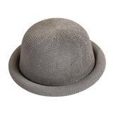 Maxbell Women Mens Summer Fedora Hat Beach Cuban Style Crimped Brim Hat Gray