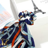 Maxbell Silk Elastic Hair Bands Ponytail Holder Scrunchy Ties Acces dark blue