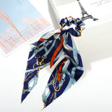 Maxbell Silk Elastic Hair Bands Ponytail Holder Scrunchy Ties Acces dark blue