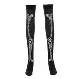 Maxbell Women Halloween Thigh High Long Stockings Over Knee Costume Skull Bones