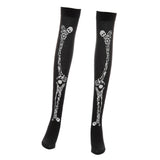 Maxbell Women Halloween Thigh High Long Stockings Over Knee Costume Skull Bones