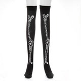 Maxbell Women Halloween Thigh High Long Stockings Over Knee Costume Skull Bones