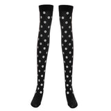 Maxbell Women Halloween Thigh High Long Stockings Over Knee Costume White Dot