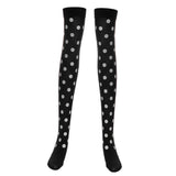 Maxbell Women Halloween Thigh High Long Stockings Over Knee Costume White Dot